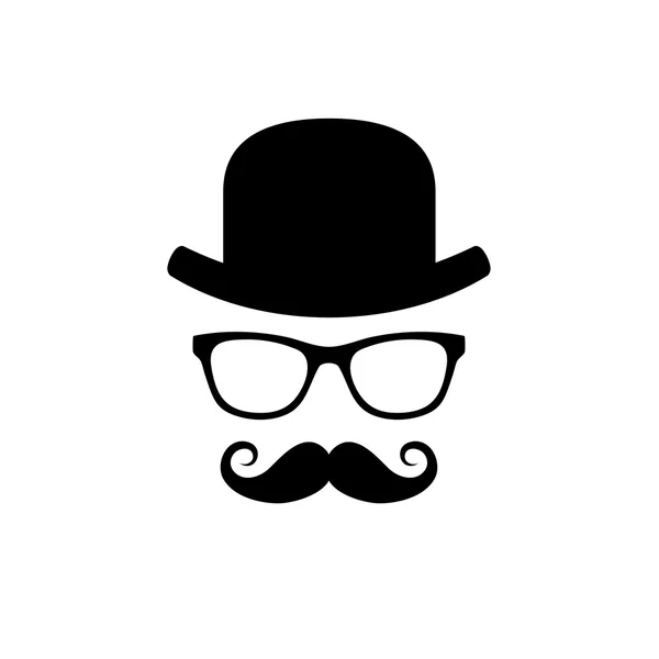 Chapeau, lunettes et moustache. Vecteur — Image vectorielle
