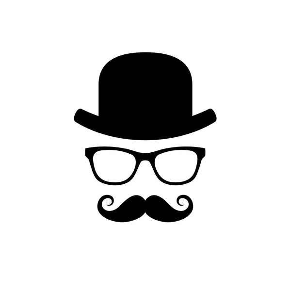 Sombrero, gafas y bigote. Vector — Vector de stock