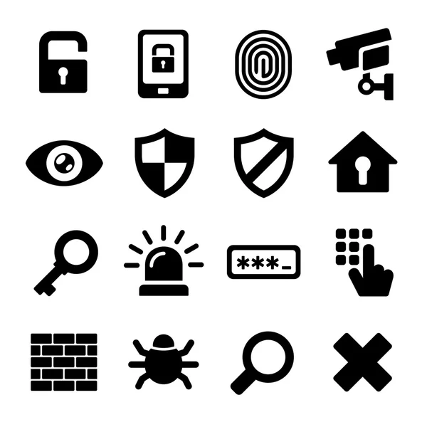 Ensemble d'icônes de sécurité — Image vectorielle
