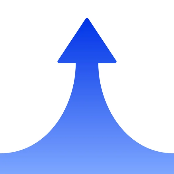 Modrá šipka rostoucí na bílém pozadí. vektor — Stockový vektor