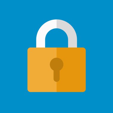 Lock Icon in Flat Design Style. Vector clipart