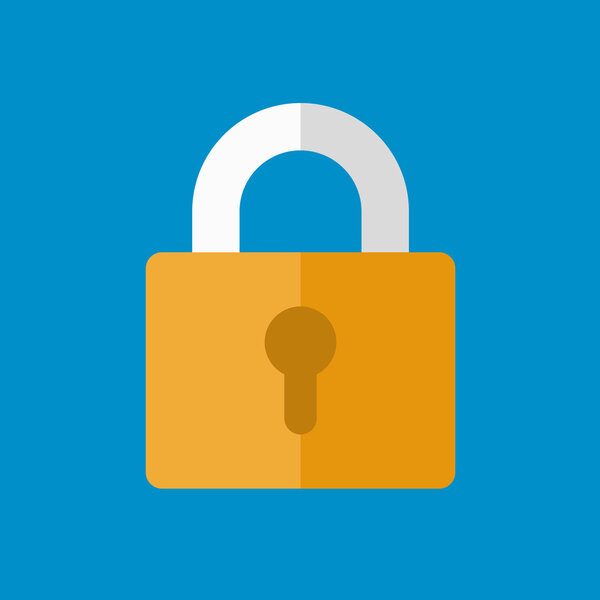 Lock Icon in Flat Design Style. Vector