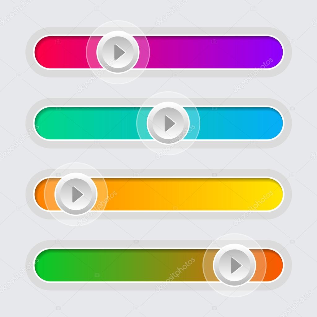 UI Color Volume Control Sliders Set. Vector.