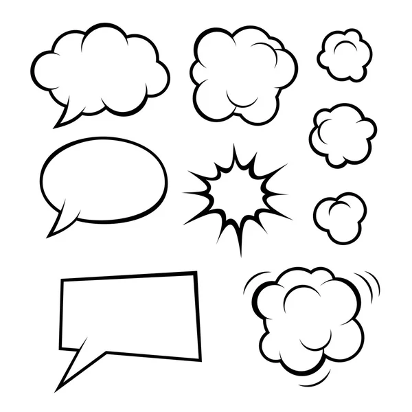 Set of Comic Bubbles and Elements. Vector — Stock Vector