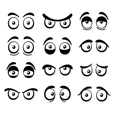 komik karikatür eyes ayarlayın. vektör