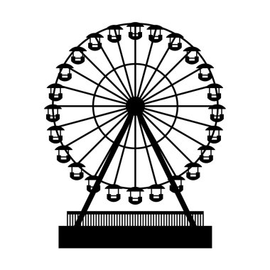 siluet park atraktsion dönme dolap. vektör