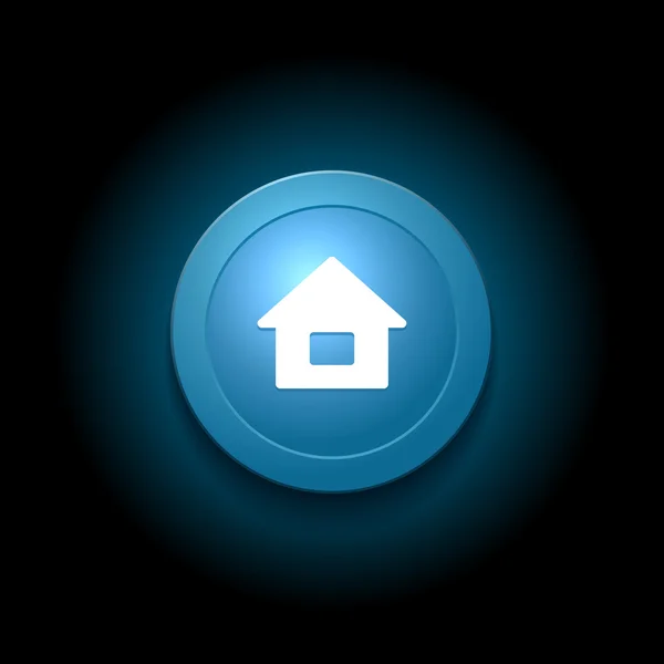 Домашняя кнопка. Современный глянцевый синий дизайн. Вектор — стоковый вектор