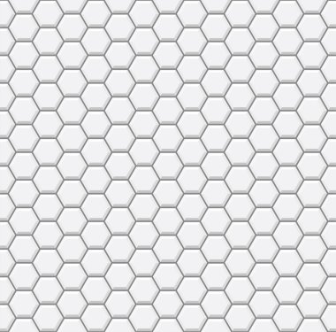 Beyaz dikişsiz altıgen döşeme deseni. Düz Biçim Vektörü