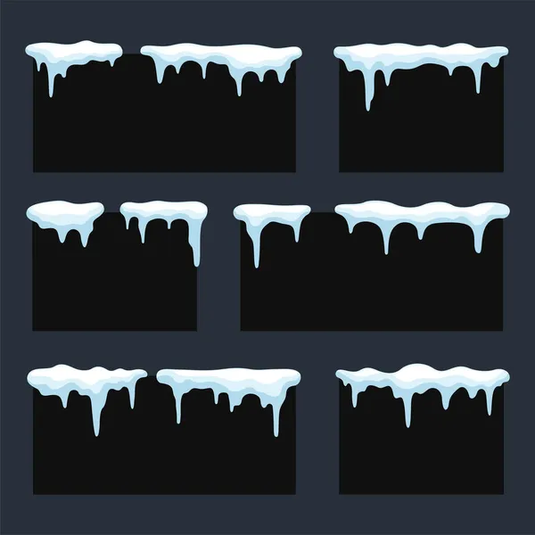 Gorra de nieve en Black Blank Banners Set. Vector — Archivo Imágenes Vectoriales