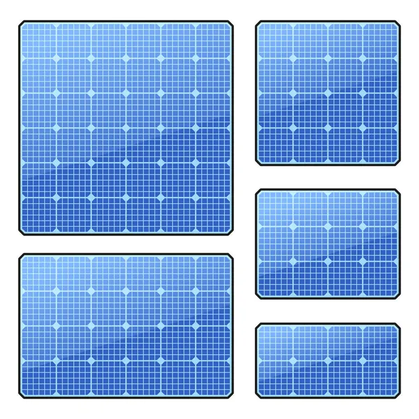 Solar Panel Cell Set on White Background. Vector — Stock Vector