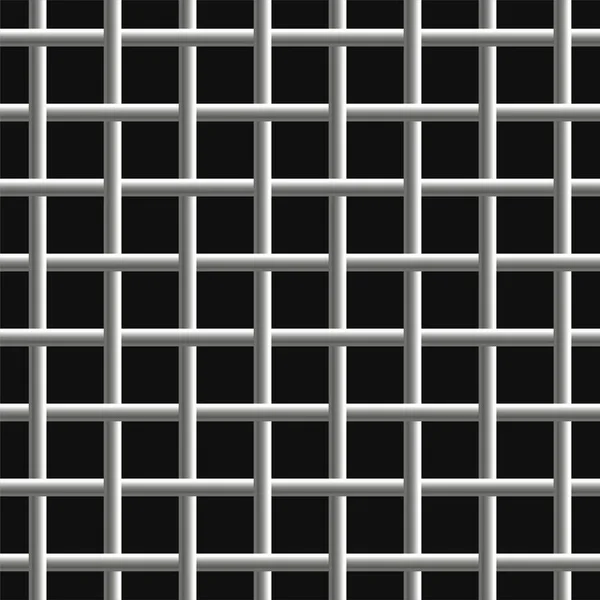 Modèle de grille en acier chromé sans couture sur fond noir. Vecteur — Image vectorielle