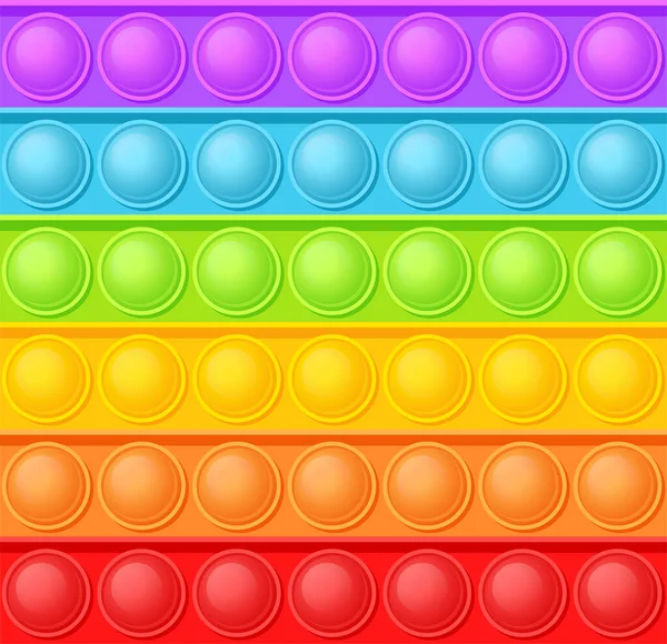 Rainbow Pop it Seamless Background Pattern. Vector — Stockvektor