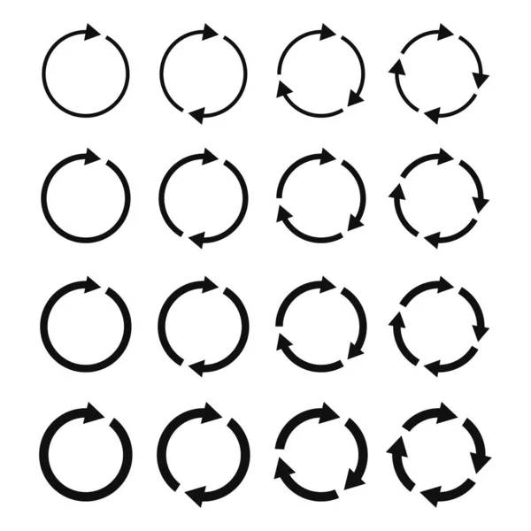 Icônes cercle flèches ensemble sur fond blanc. Vecteur — Image vectorielle