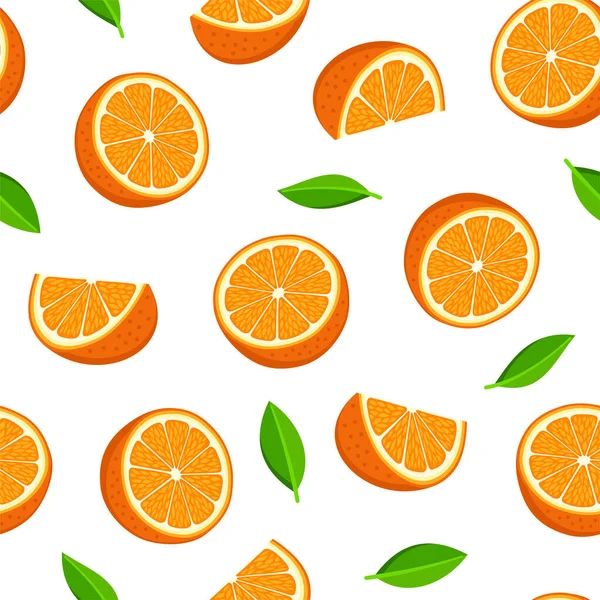 Orange and Green Leaves Seamless Pattern. Vector — стоковый вектор