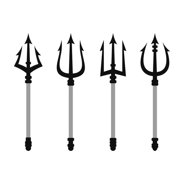 Devil Trident Set Sur Fond Blanc Illustration Vectorielle — Image vectorielle