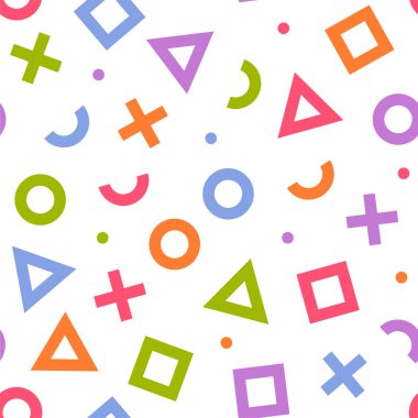 Soyut Geometrik Kusursuz Desen. Renkli şekiller. Vektör