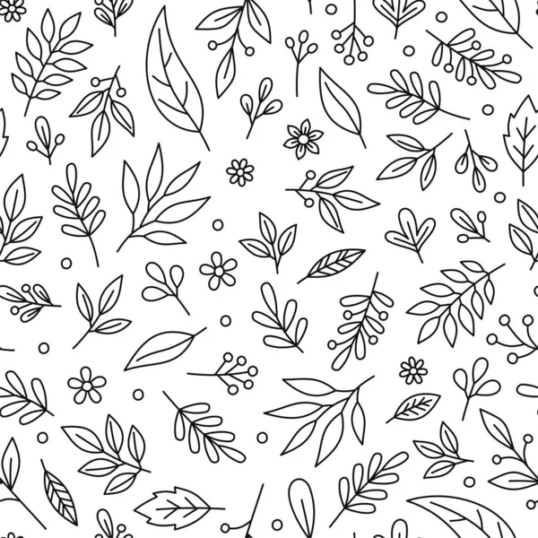Motif floral sans couture sur fond blanc. Vecteur — Image vectorielle