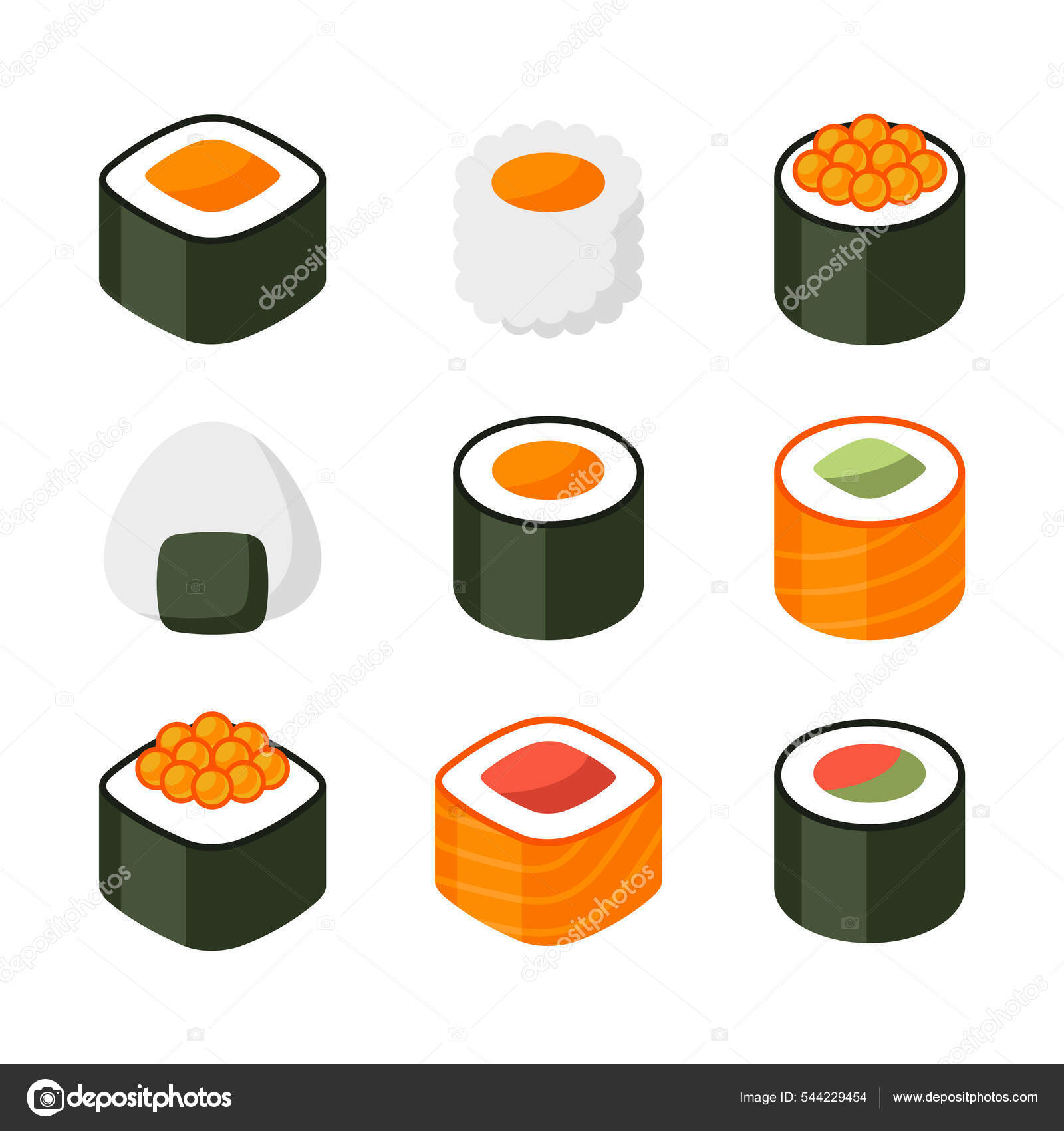 Pixel art tamago nigiri sushi ícone de vetor de comida japonesa