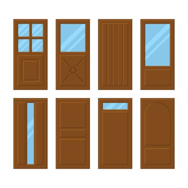 Beyaz Arkaplan 'daki Ev Girişleri. Vektör