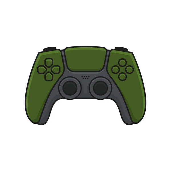 게임 컨트롤러. 녹색 조이스틱 아이콘. 게임 콘솔용 게임 패드. Vector — 스톡 벡터