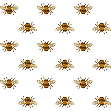 Beyaz Arka planda Arısız Desen. Vektör illüstrasyonu