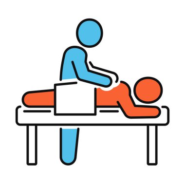 Spa Massage Icon on White Background. Line Style Vector Illustration