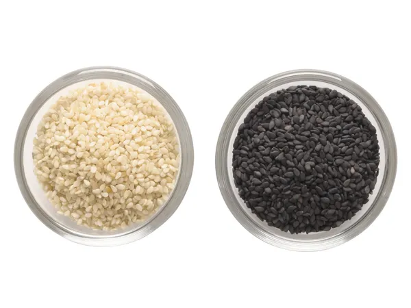 White and black sesame seeds — Stock Photo, Image