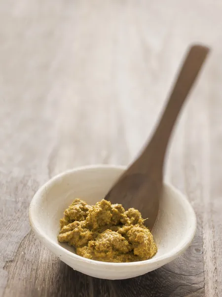 Indian yellow curry paste — Zdjęcie stockowe