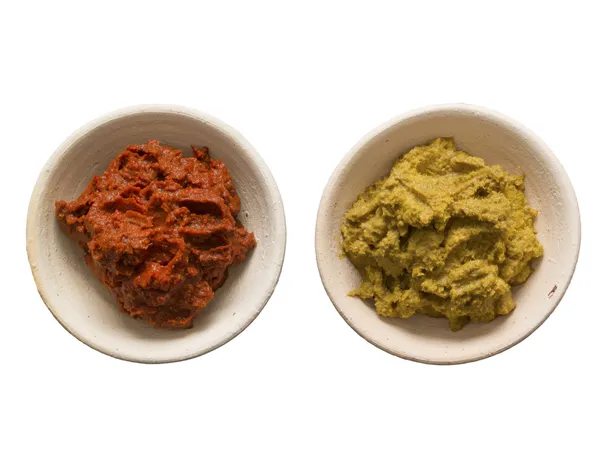 Indian red and yellow curry paste — Stock Photo, Image