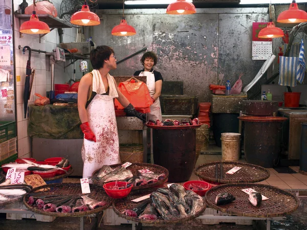 Hongkong mongagara marché humide poissonniers — Photo