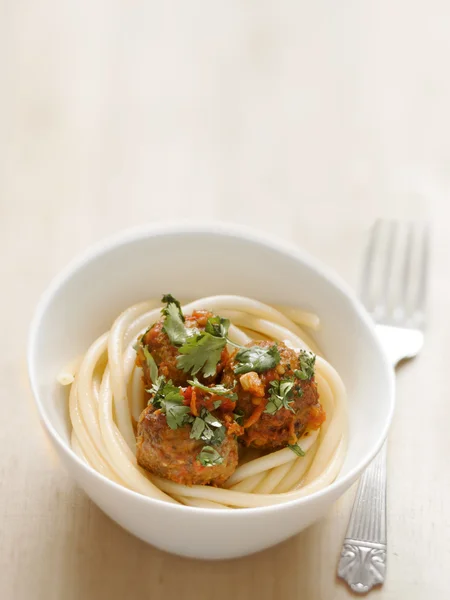 Spaghettis boulettes de viande — Photo