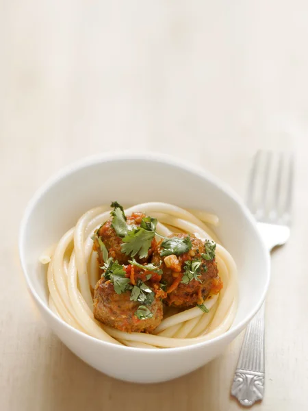 Köttbollspaghetti — Stockfoto