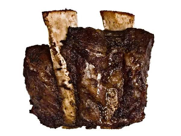 Grilla wołowiny krótkie żebro na białym tle — Zdjęcie stockowe