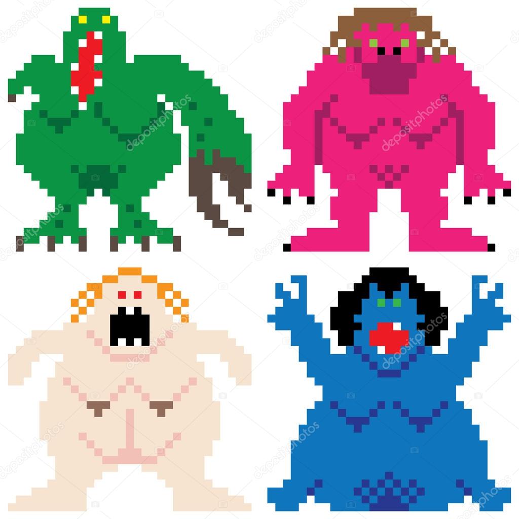 worse nightmare terrifying monsters retro computer pixel art