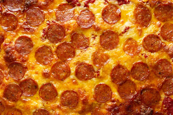 Close Pepperoni Pizza Food Background — Stock Photo, Image