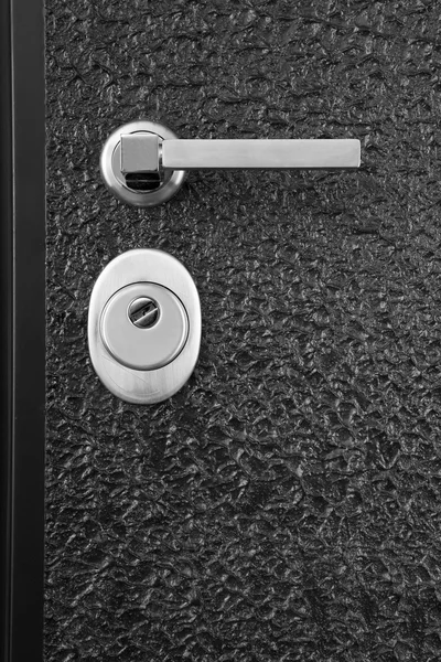 Siyah ön kapı kilit ve kolu