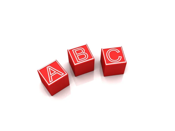 ABC - слово с красными кубиками — стоковое фото