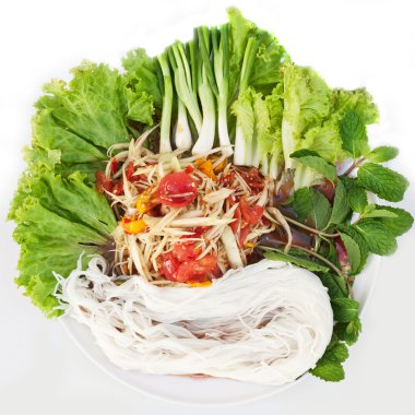 Som-tum (som tum) - thai style salad clipart