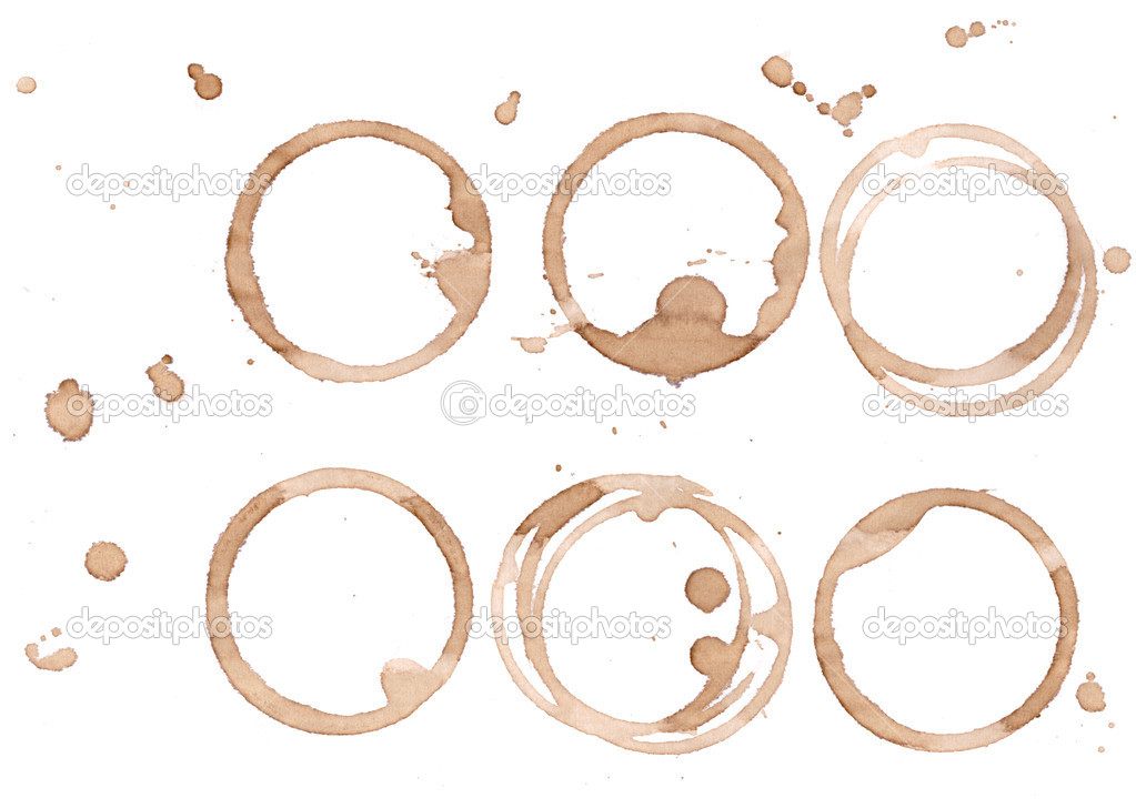 Coffee wine stain set for background and design
