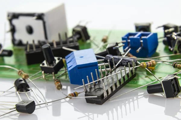 Electronic components on the motherboard with 10 local code lock — Stock Photo, Image