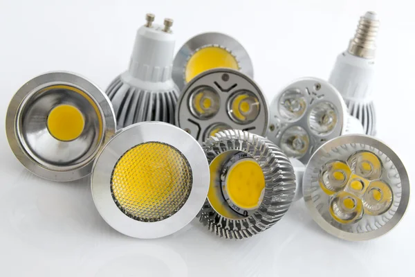 LED bulbs with different beam guidelines — Stock Photo, Image