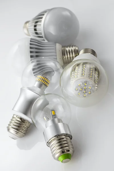 LED lamps E27 with different technology — Stock Photo, Image