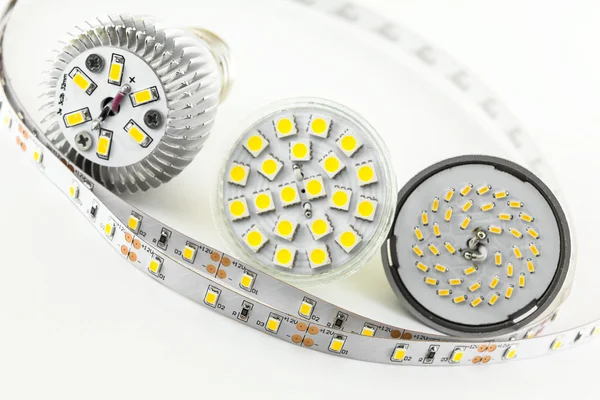 Four different types of SMD LED chips — Stock Photo, Image