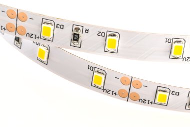 white LED strips without silicone protection made a SMD 3-chips  clipart