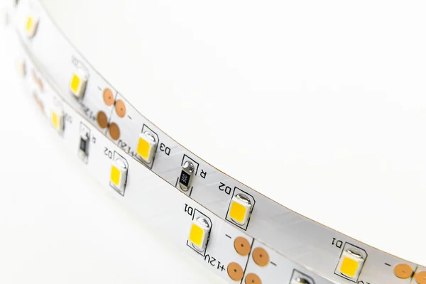 Duas tiras LED com módulos SMD de 3 chips sem isolamento — Fotografia de Stock
