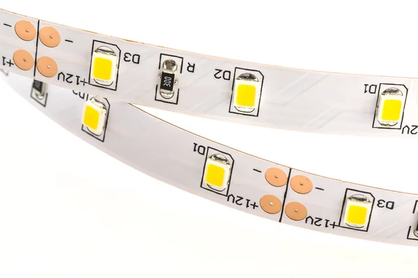 Tiras led blancas sin protección de silicona hechas de 3 chips SMD —  Fotos de Stock