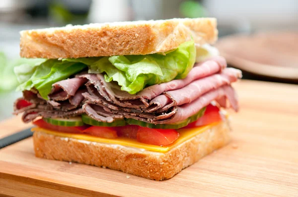 roast beef sandwich with all the fixings