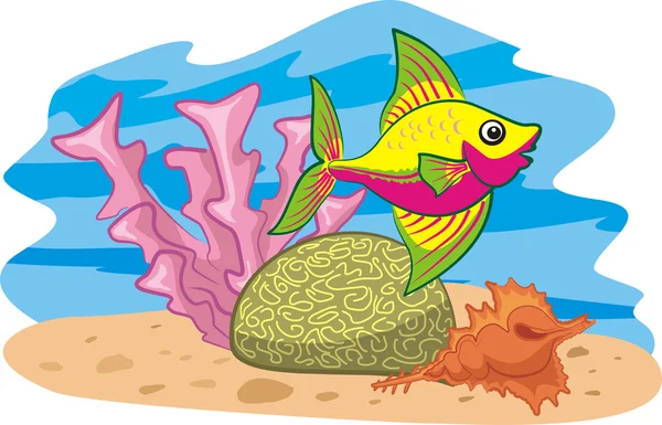 Récif corallien - poissons coralliens — Image vectorielle