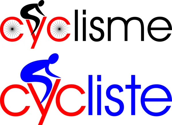 Fietsen, fietser in Frans — Stockvector