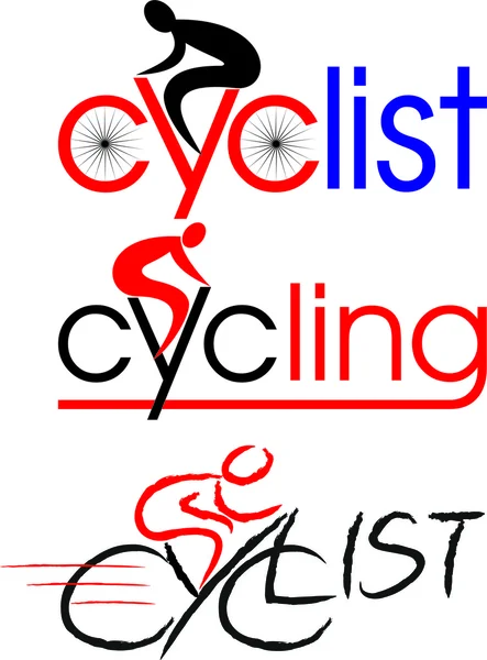 Fietser, Fietsen, fiets — Stockvector